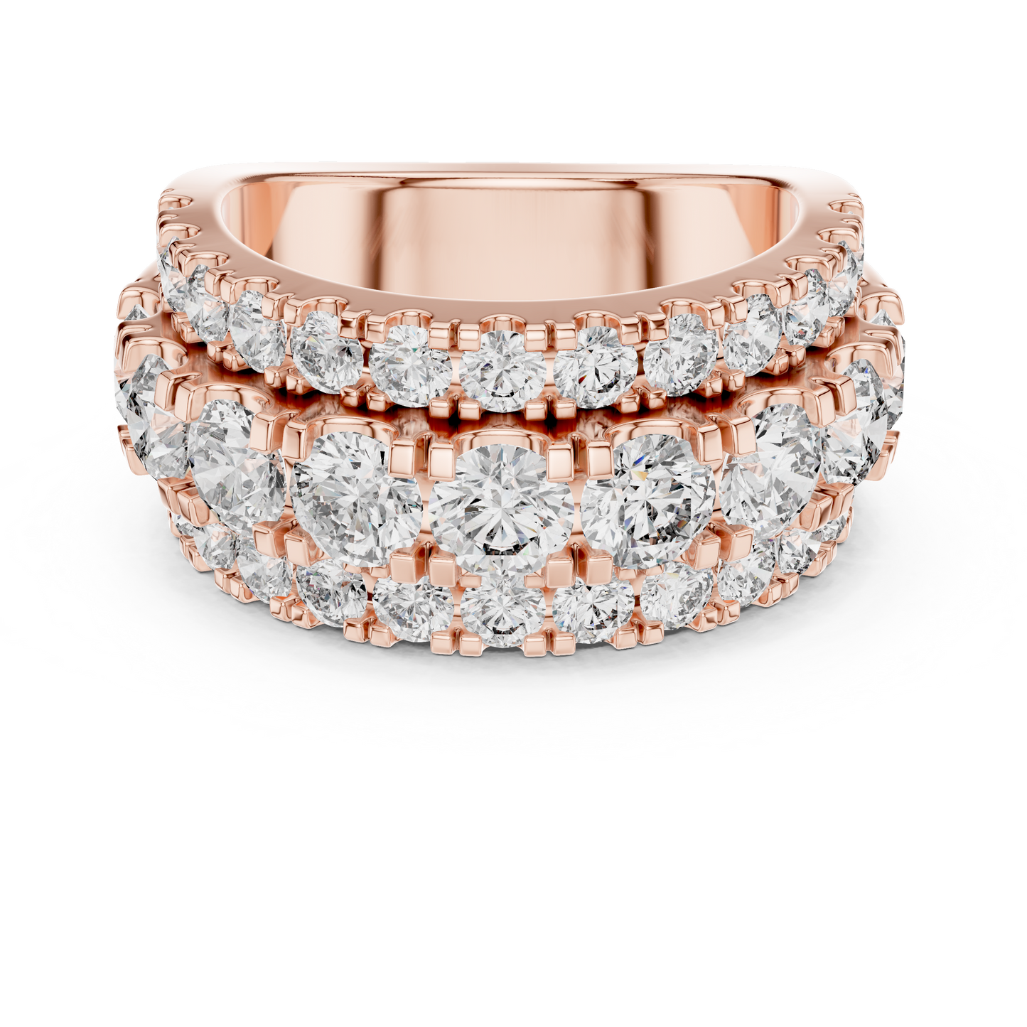 Triple Row Lab Grown Diamond Wedding Band