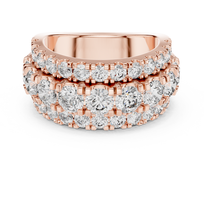 Triple Row Lab Grown Diamond Wedding Band