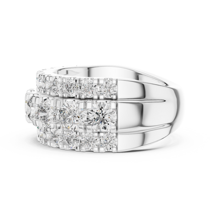 Triple Row Lab Grown Diamond Wedding Band
