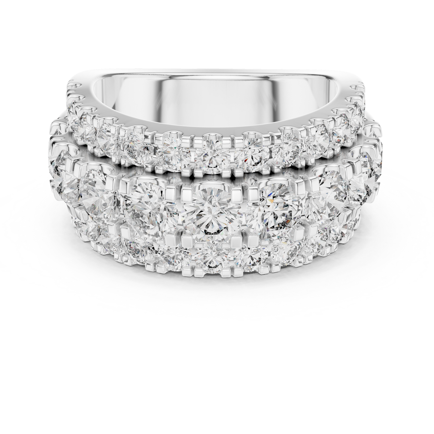 Triple Row Lab Grown Diamond Wedding Band