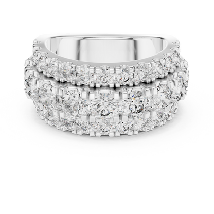 Triple Row Lab Grown Diamond Wedding Band