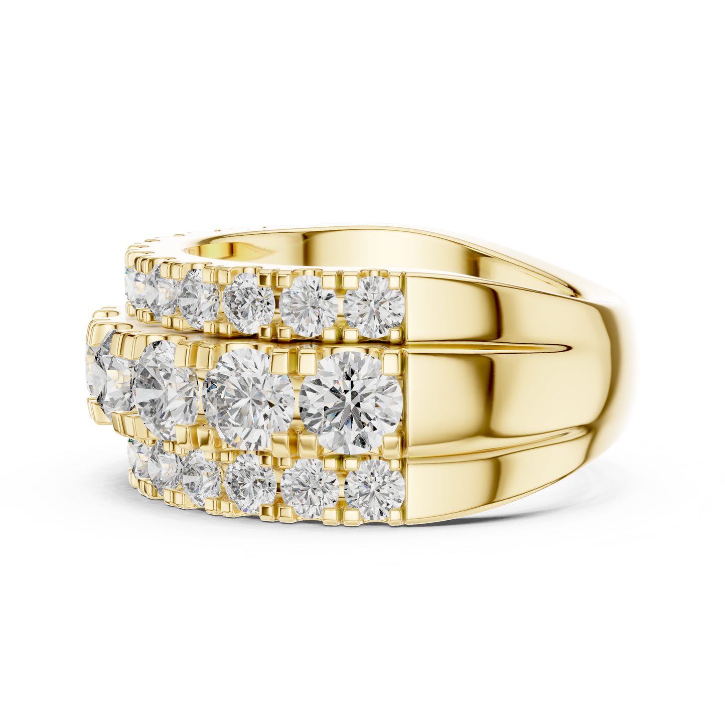 Triple Row Lab Grown Diamond Wedding Band