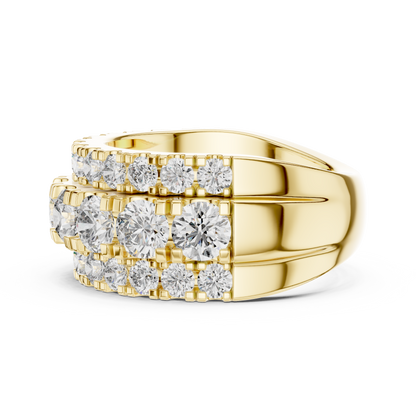 Triple Row Lab Grown Diamond Wedding Band