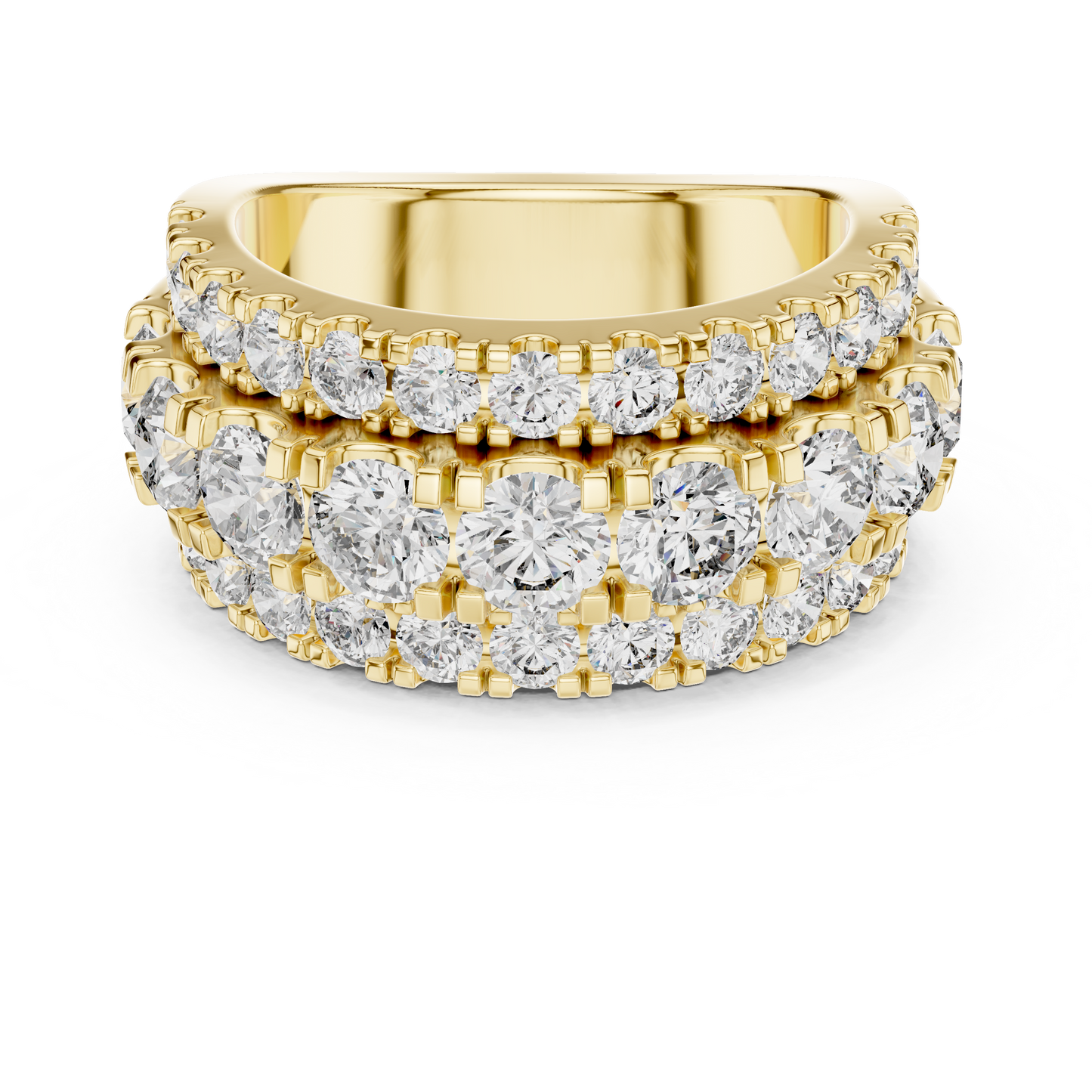 Triple Row Lab Grown Diamond Wedding Band