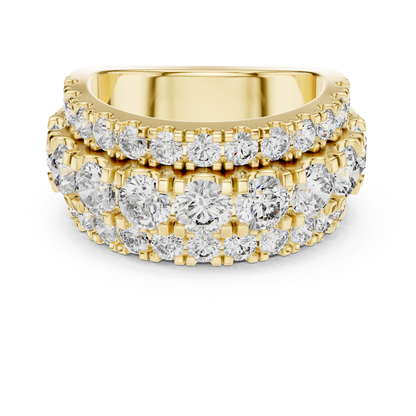 Triple Row Lab Grown Diamond Wedding Band