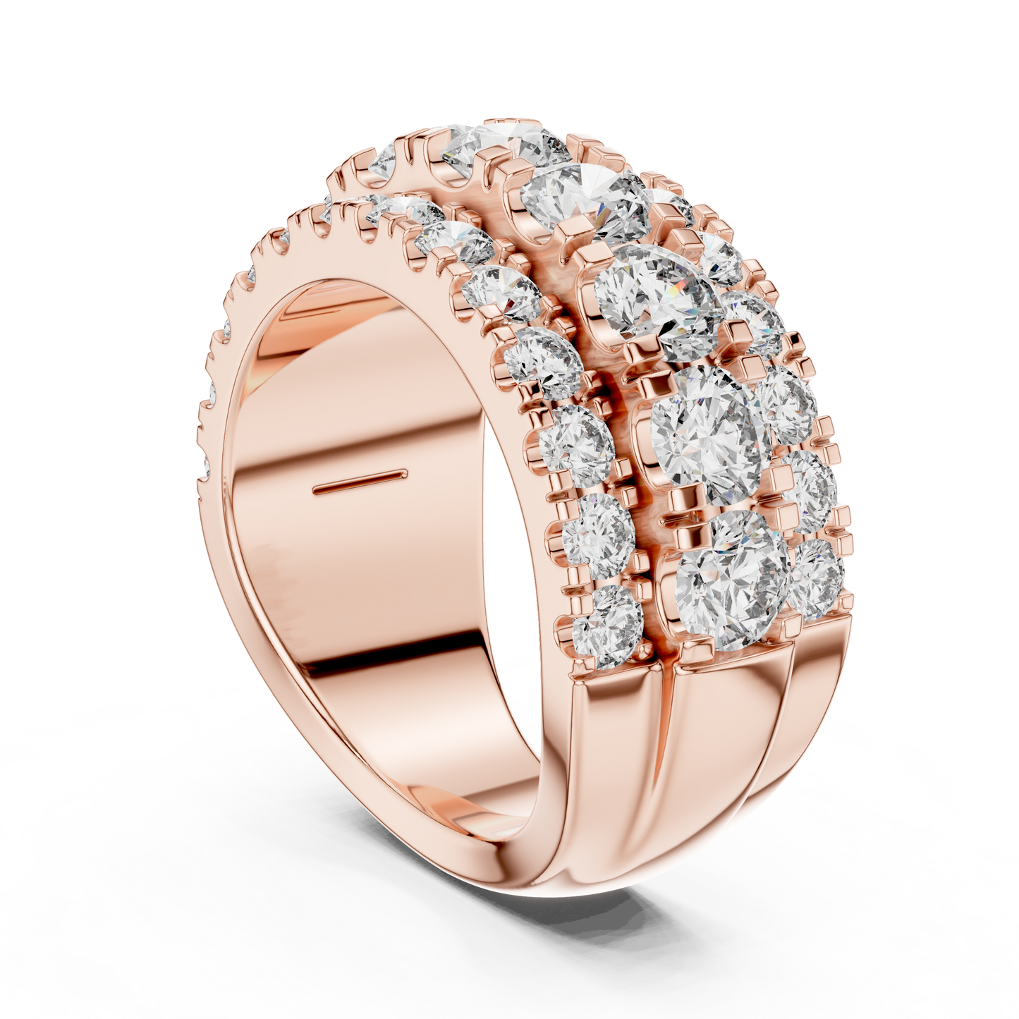 Triple Row Lab Grown Diamond Wedding Band