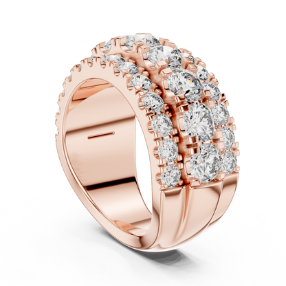 Triple Row Lab Grown Diamond Wedding Band