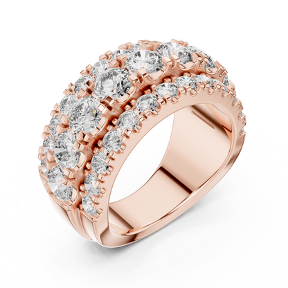 Triple Row Lab Grown Diamond Wedding Band