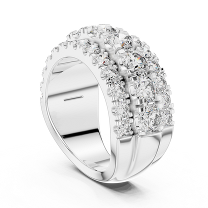 Triple Row Lab Grown Diamond Wedding Band