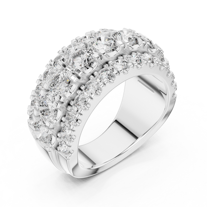 Triple Row Lab Grown Diamond Wedding Band