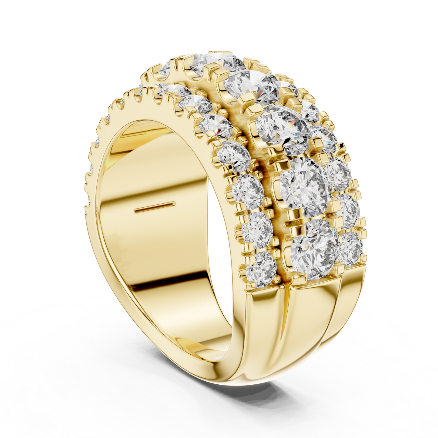 Triple Row Lab Grown Diamond Wedding Band