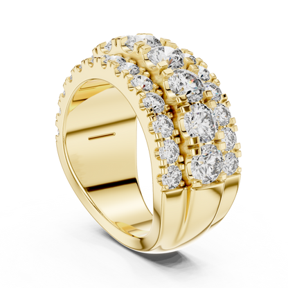 Triple Row Lab Grown Diamond Wedding Band