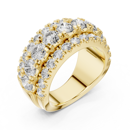 Triple Row Lab Grown Diamond Wedding Band