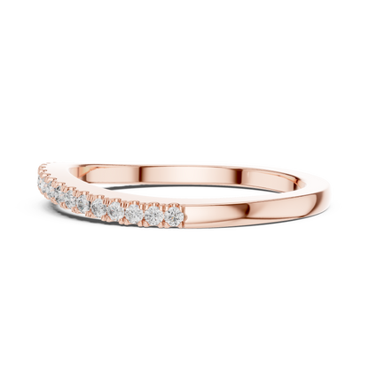Curved Round Lab Grown Diamond Wedding Band