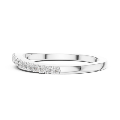 Curved Round Lab Grown Diamond Wedding Band