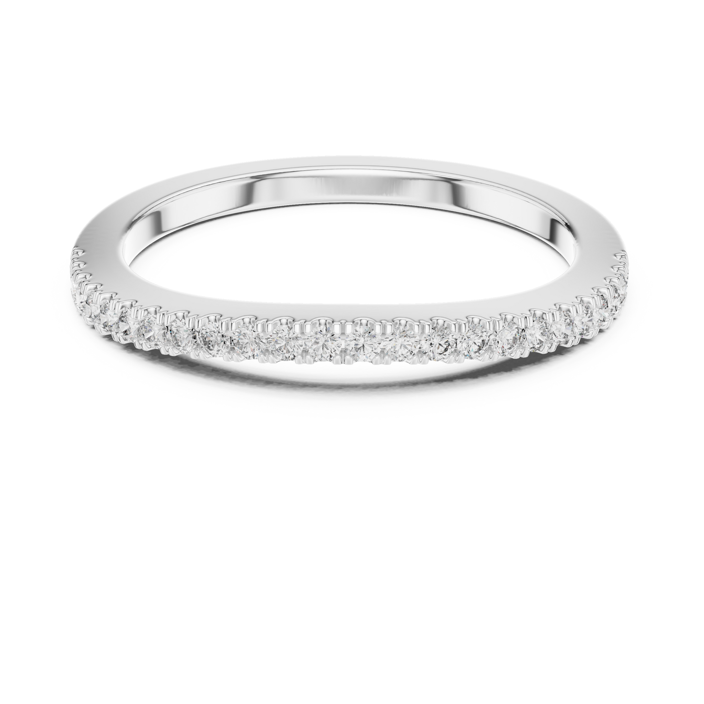 Curved Round Lab Grown Diamond Wedding Band