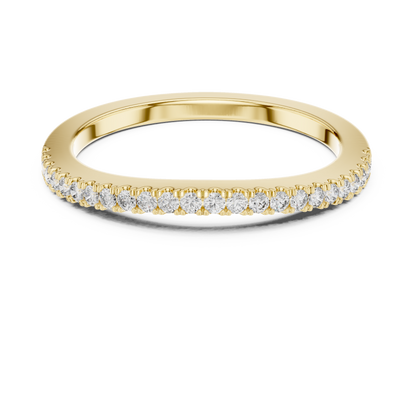 Curved Round Lab Grown Diamond Wedding Band