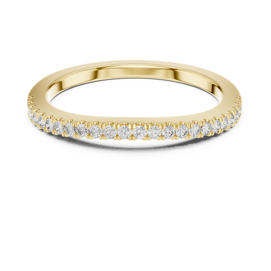 Curved Round Lab Grown Diamond Wedding Band