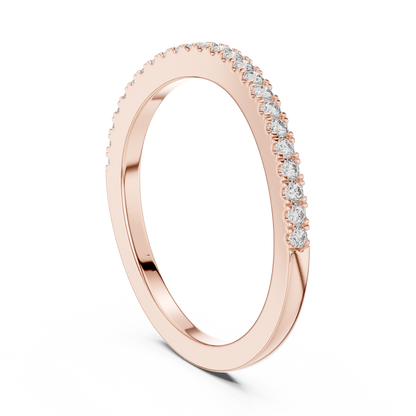 Curved Round Lab Grown Diamond Wedding Band