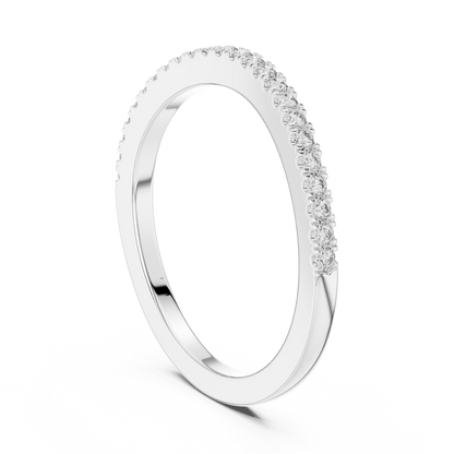 Curved Round Lab Grown Diamond Wedding Band
