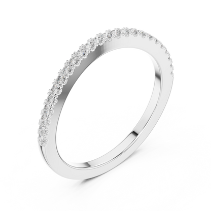 Curved Round Lab Grown Diamond Wedding Band