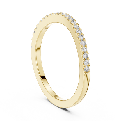 Curved Round Lab Grown Diamond Wedding Band