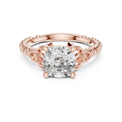 Cushion Cut Lab Grown Diamond Braided Twist Engagement Ring