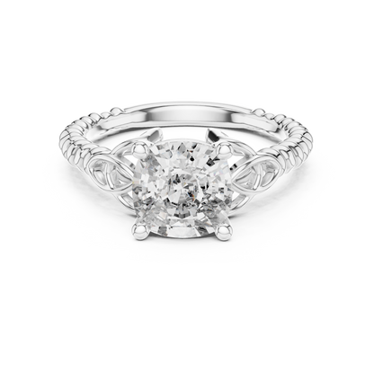 Cushion Cut Lab Grown Diamond Braided Twist Engagement Ring