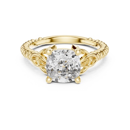 Cushion Cut Lab Grown Diamond Braided Twist Engagement Ring