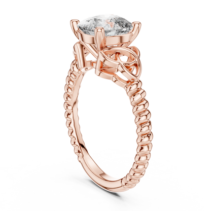 Cushion Cut Lab Grown Diamond Braided Twist Engagement Ring