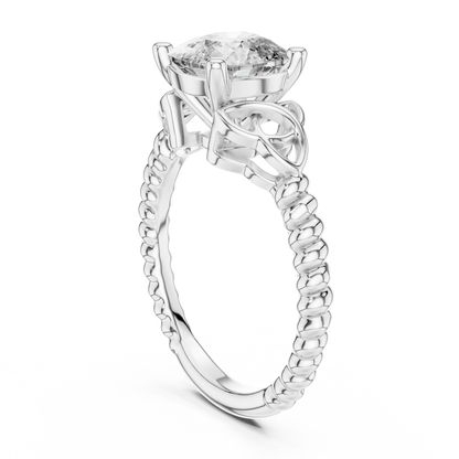 Cushion Cut Lab Grown Diamond Braided Twist Engagement Ring