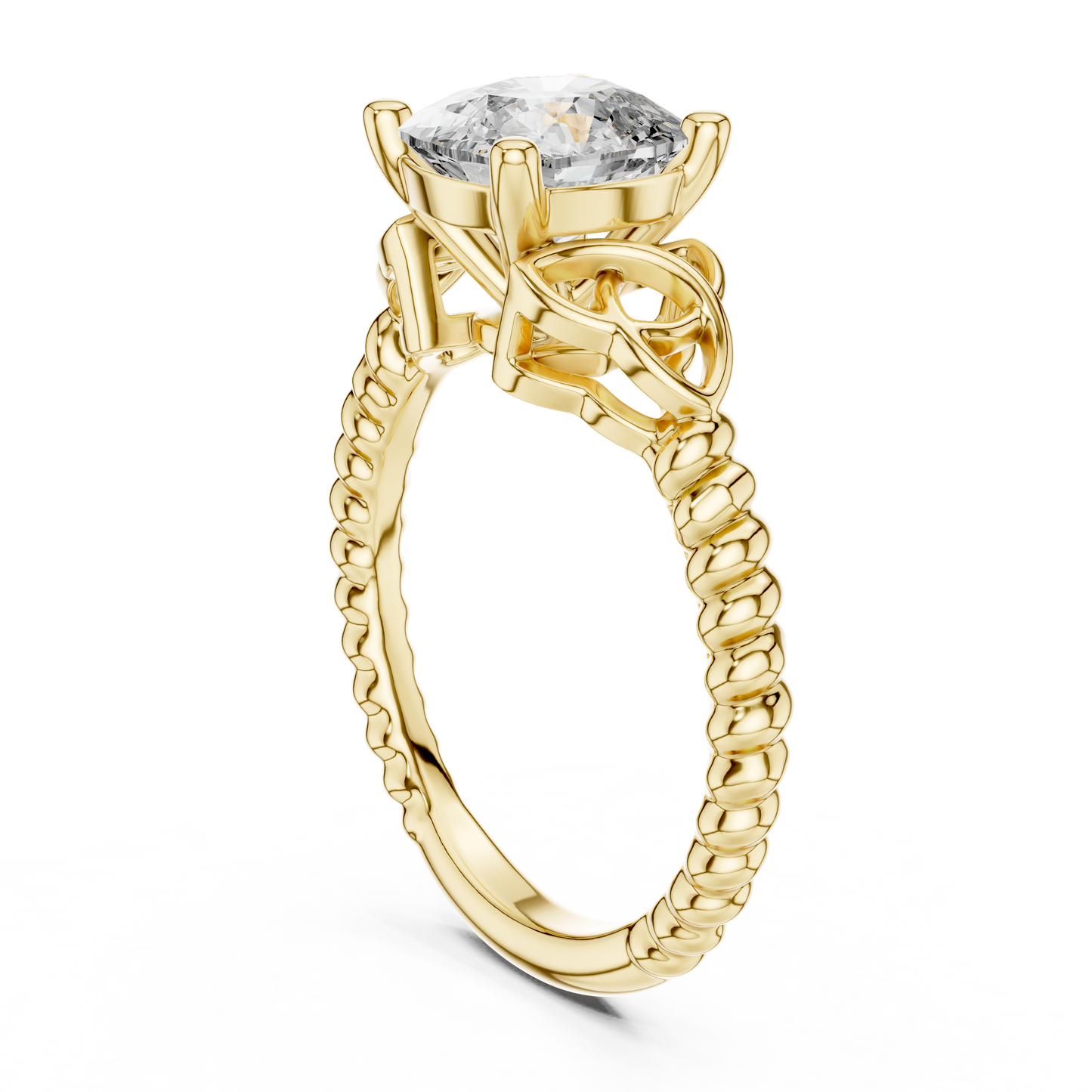 Cushion Cut Lab Grown Diamond Braided Twist Engagement Ring