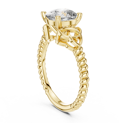 Cushion Cut Lab Grown Diamond Braided Twist Engagement Ring