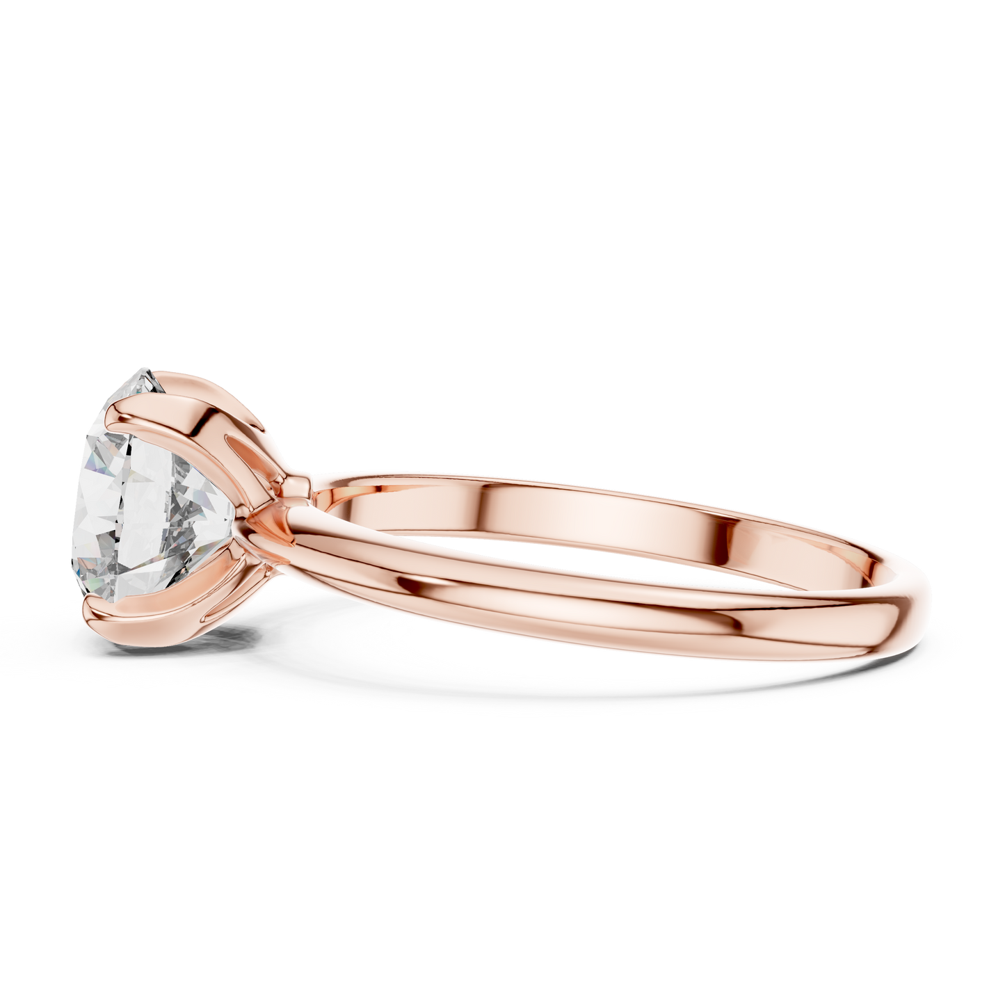Modern Round Lab Grown Diamond Solitaire Ring