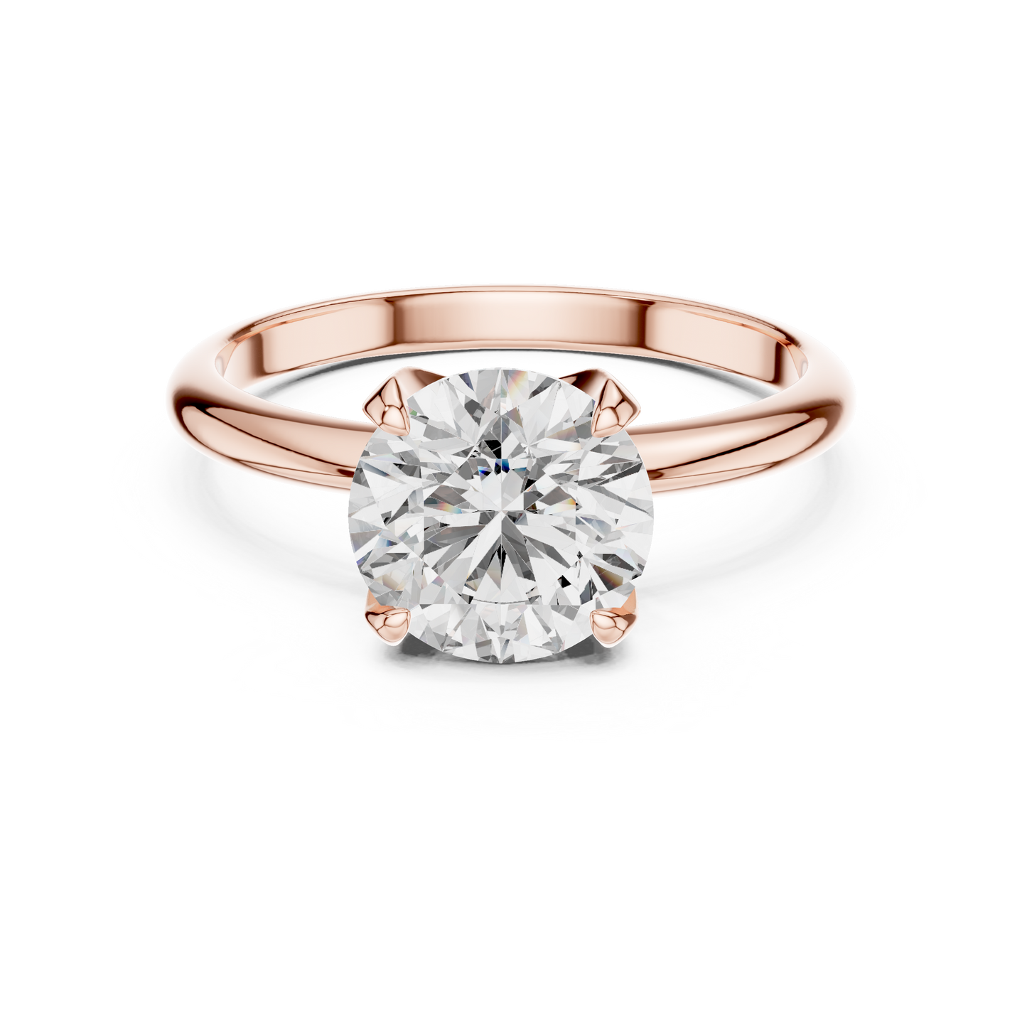 Modern Round Lab Grown Diamond Solitaire Ring