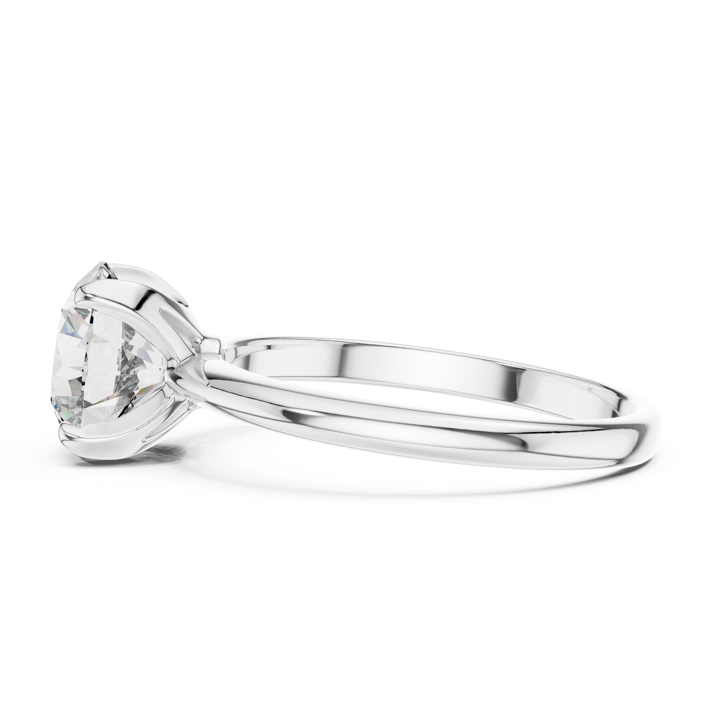 Modern Round Lab Grown Diamond Solitaire Ring