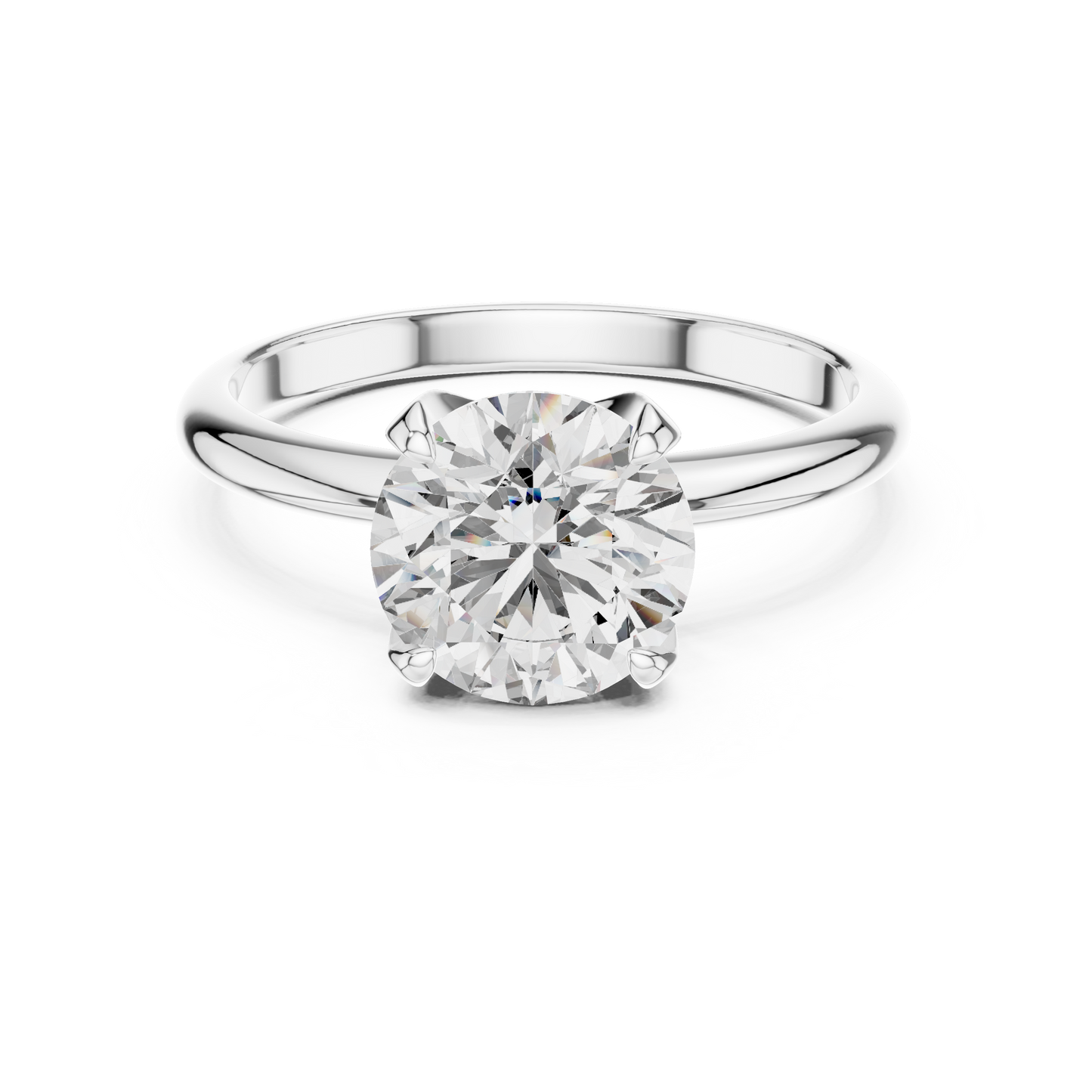 Modern Round Lab Grown Diamond Solitaire Ring