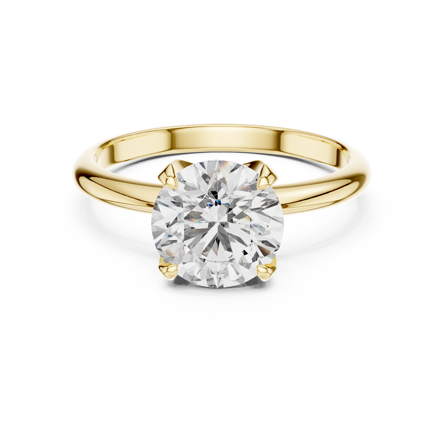 Modern Round Lab Grown Diamond Solitaire Ring