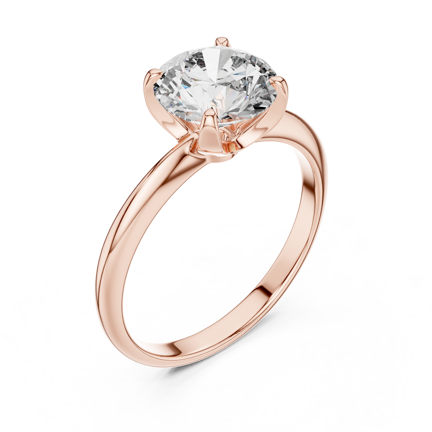Modern Round Lab Grown Diamond Solitaire Ring
