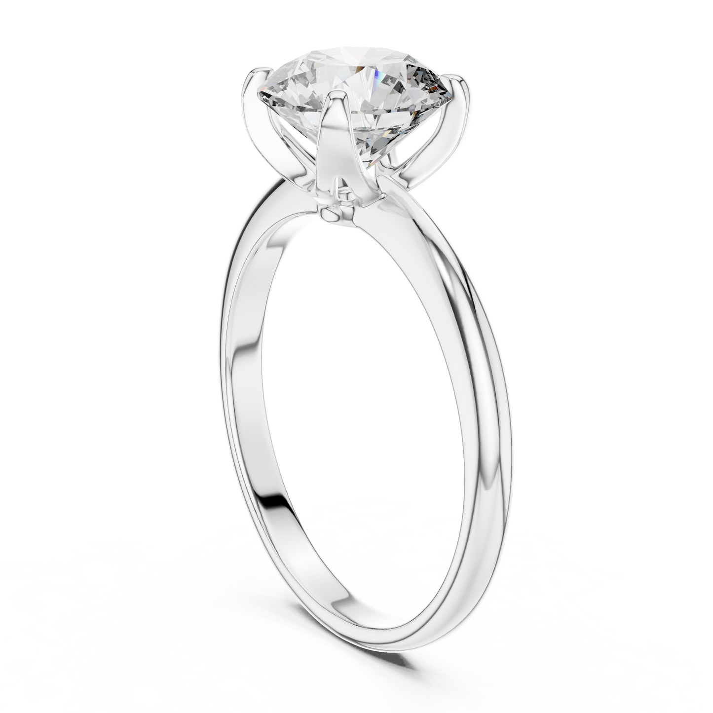 Modern Round Lab Grown Diamond Solitaire Ring