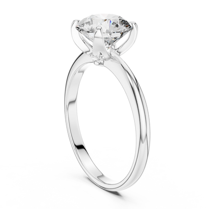 Modern Round Lab Grown Diamond Solitaire Ring