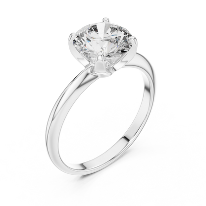 Modern Round Lab Grown Diamond Solitaire Ring
