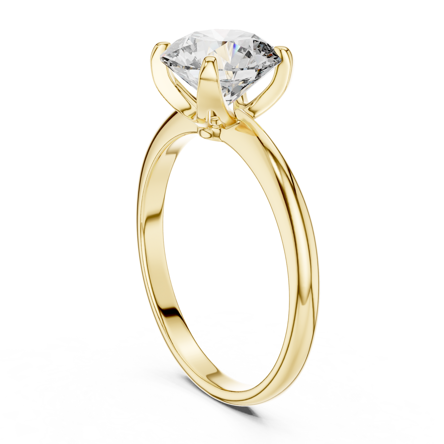 Modern Round Lab Grown Diamond Solitaire Ring