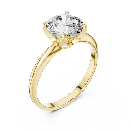 Modern Round Lab Grown Diamond Solitaire Ring