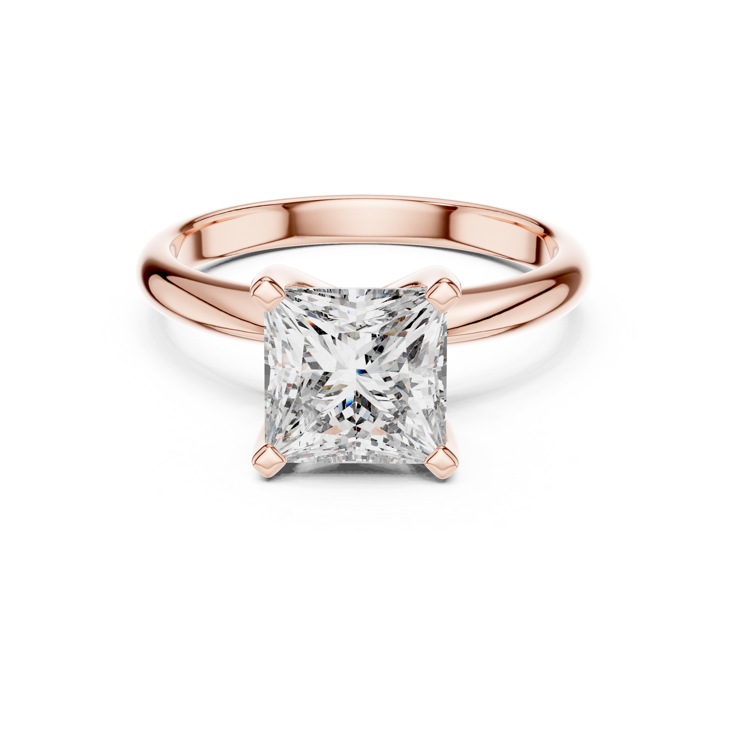 Minimalist Princess Cut Lab Diamond Solitaire Ring
