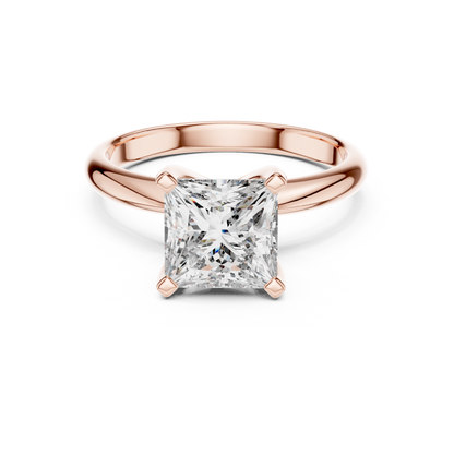 Minimalist Princess Cut Lab Diamond Solitaire Ring