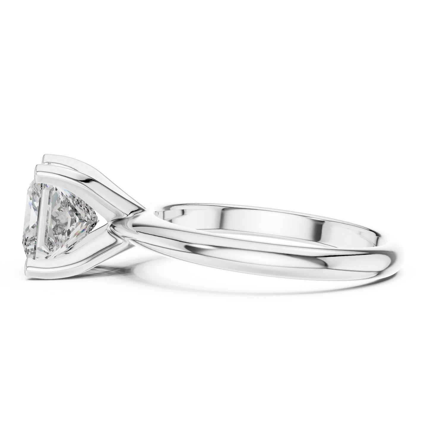 Minimalist Princess Cut Lab Diamond Solitaire Ring