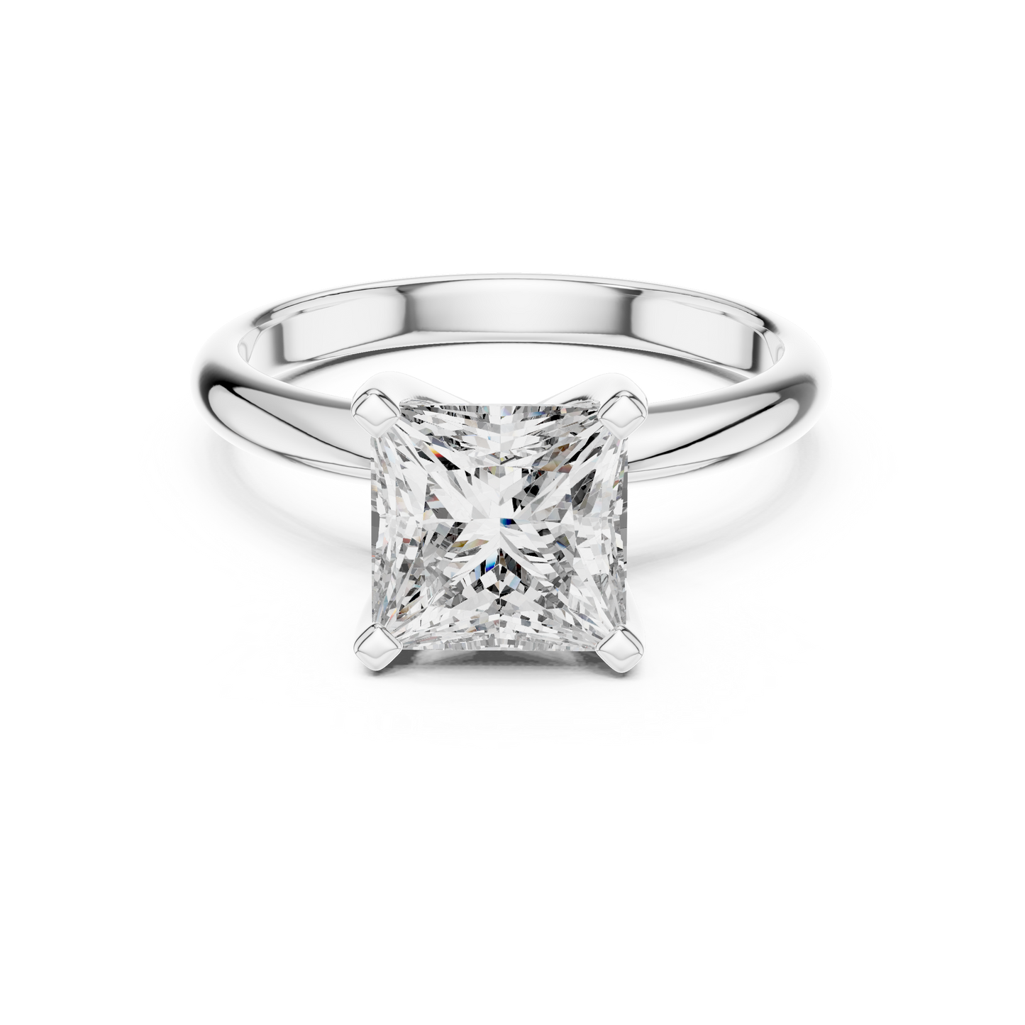 Minimalist Princess Cut Lab Diamond Solitaire Ring