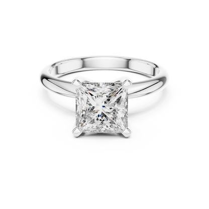 Minimalist Princess Cut Lab Diamond Solitaire Ring