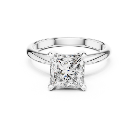 Minimalist Princess Cut Lab Diamond Solitaire Ring
